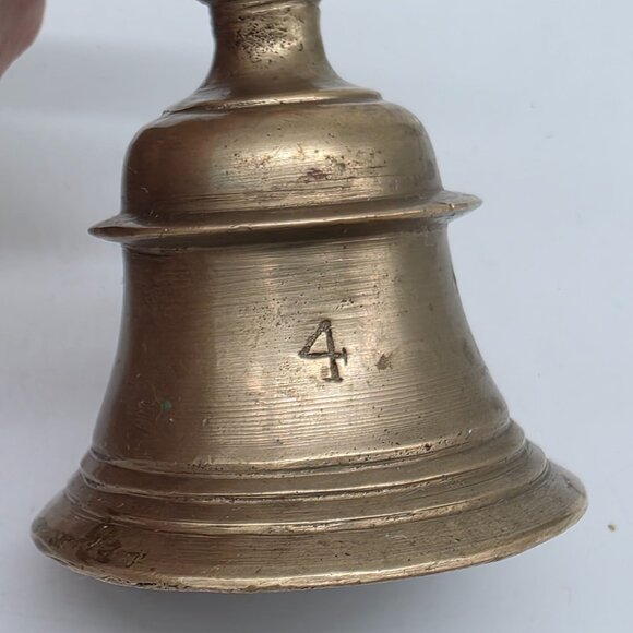 Vintage Brass Bell With Ram Figurine Handle With High Frequency Tone - Picture 4 of 9